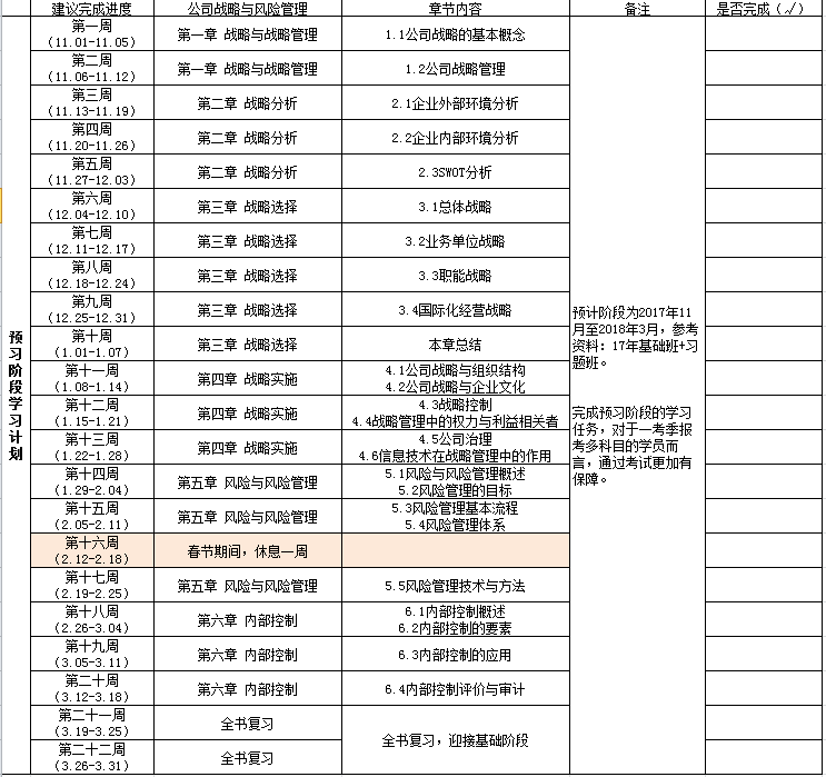 注會戰(zhàn)略學(xué)習(xí)計(jì)劃