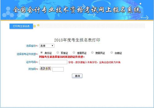 2018吉林初級會(huì)計(jì)考試報(bào)名表補(bǔ)打入口及鏈接