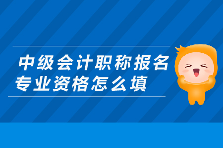 2019年中級會計職稱報名，專業(yè)資格怎么填