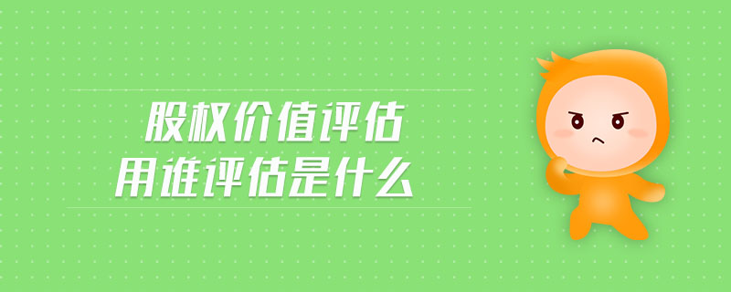 股權(quán)價(jià)值評(píng)估用誰(shuí)評(píng)估是什么