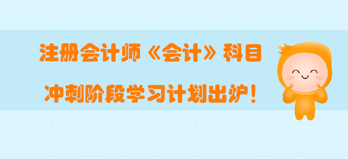 2019年注冊會(huì)計(jì)師《會(huì)計(jì)》科目沖刺階段學(xué)習(xí)計(jì)劃