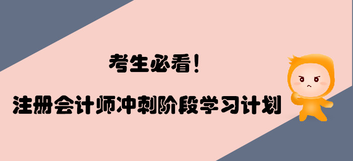 考生必看！2019年注冊會計師沖刺階段學習計劃！