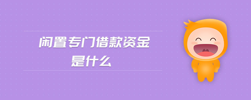 閑置專門(mén)借款資金是什么