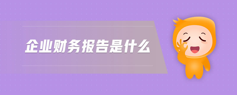 企業(yè)財(cái)務(wù)報(bào)告是什么