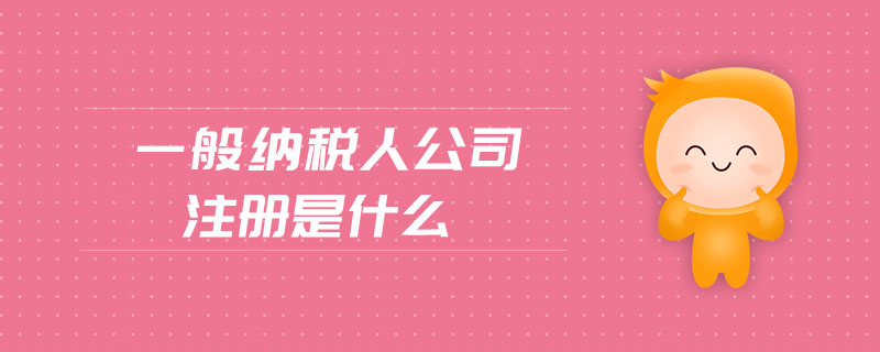 一般納稅人公司注冊(cè)是什么