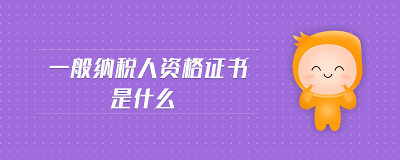 一般納稅人資格證書(shū)是什么