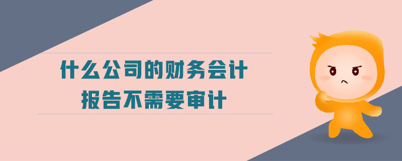 什么公司的財(cái)務(wù)會(huì)計(jì)報(bào)告不需要審計(jì)