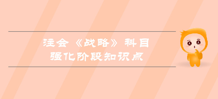 2019年注會《戰(zhàn)略》強化階段知識點匯總