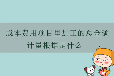 成本費用項目里加工的總金額計量根據(jù)是什么？