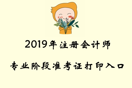 2019年河北注冊會計師專業(yè)階段準(zhǔn)考證打印入口已開通