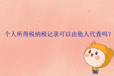 個(gè)人所得稅納稅記錄可以由他人代查嗎？