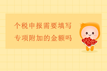 個稅申報需要填寫專項附加的金額嗎？