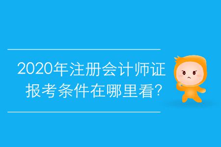 2020年注冊會計師證報考條件在哪里看？
