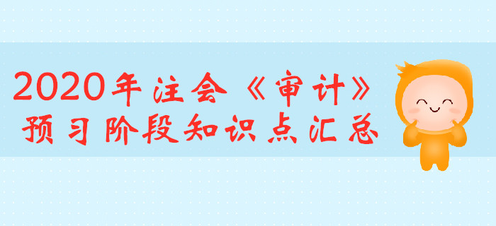 2020年注會《審計》預(yù)習(xí)階段知識點匯總