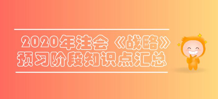 2020年注會《戰(zhàn)略》預習階段知識點匯總