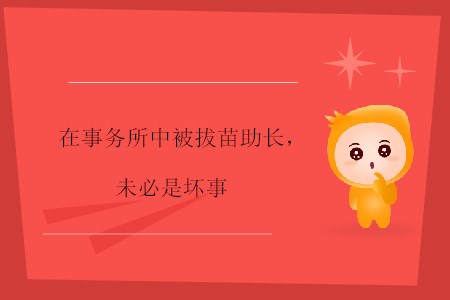 在事務(wù)所中被拔苗助長，未必是壞事