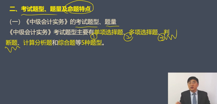 （一）中級(jí)會(huì)計(jì)實(shí)務(wù)的考試題型、題量