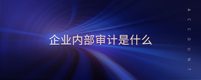 企業(yè)內(nèi)部審計(jì)是什么