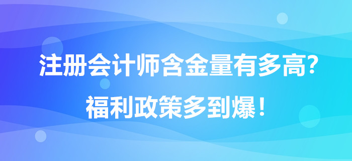 注冊會計師含金量有多高？福利政策多到爆！