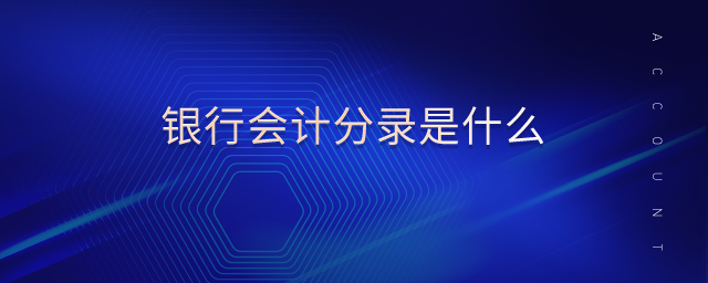 銀行會計(jì)分錄是什么