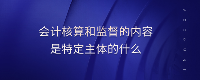 會計核算和監(jiān)督的內(nèi)容是特定主體的什么