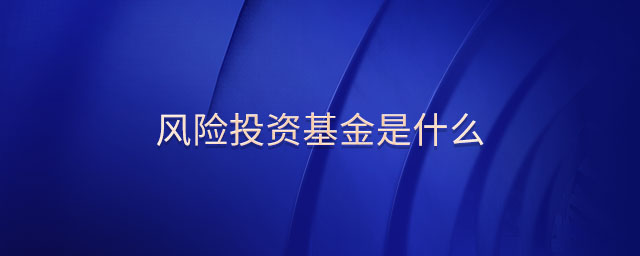 風(fēng)險(xiǎn)投資基金是什么