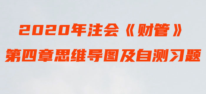 2020年注會(huì)《財(cái)管》第四章思維導(dǎo)圖及自測習(xí)題