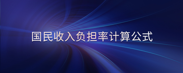 國(guó)民收入負(fù)擔(dān)率計(jì)算公式