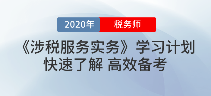 2020年稅務(wù)師《涉稅服務(wù)實務(wù)》基礎(chǔ)階段學(xué)習(xí)計劃！最全！