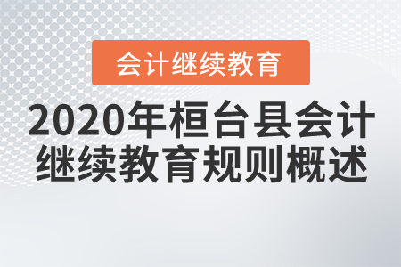 2020年山東省桓臺(tái)縣會(huì)計(jì)繼續(xù)教育規(guī)則概述