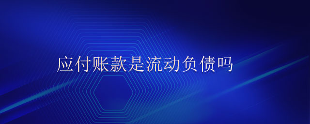 應(yīng)付賬款是流動負(fù)債嗎