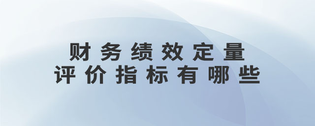 財務(wù)績效定量評價指標有哪些