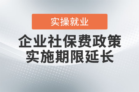 企業(yè)社保費(fèi)政策實(shí)施期限延長(zhǎng)了嗎?