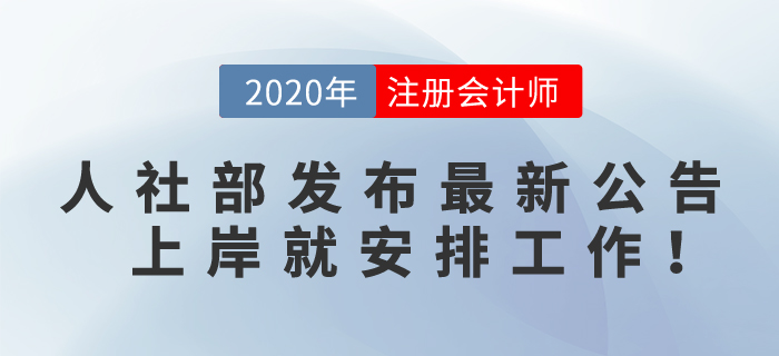 恭喜！2020注會考生，人社部發(fā)布最新求職公告，上岸就安排工作！