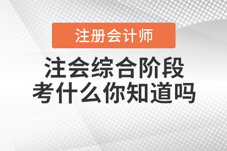2020年注會(huì)綜合階段考什么你知道嗎？