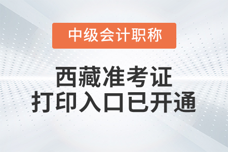 2020年西藏自治區(qū)中級會計(jì)職稱準(zhǔn)考證打印入口已開通