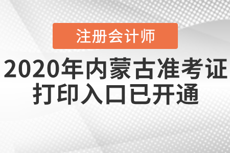 2020年內(nèi)蒙古注冊會計師準(zhǔn)考證打印入口已開通