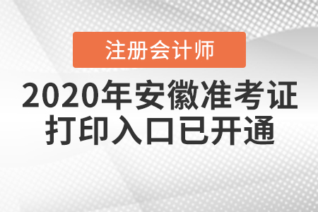 2020年安徽注冊會(huì)計(jì)師準(zhǔn)考證打印入口已開通