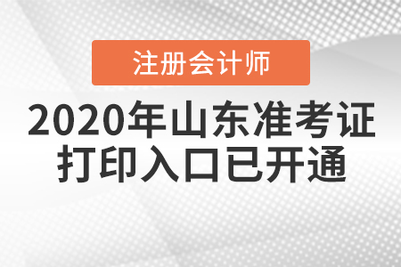 2020年山東注冊會計師準(zhǔn)考證打印入口已開通