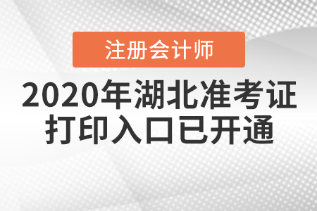 2020年湖北注冊(cè)會(huì)計(jì)師準(zhǔn)考證打印入口已開(kāi)通