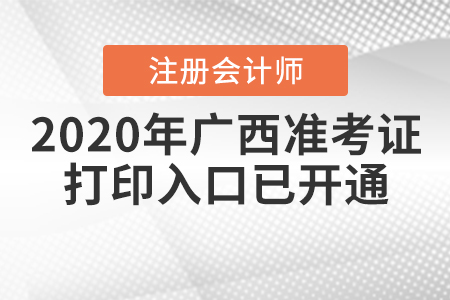 2020年廣西注冊(cè)會(huì)計(jì)師準(zhǔn)考證打印入口已開(kāi)通
