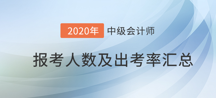 官宣！2020年各地區(qū)中級會計考試報名人數(shù)及出考率已公布！