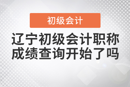 遼寧初級會計(jì)職稱成績查詢開始了嗎？