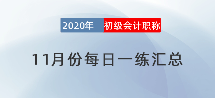 2020年初級(jí)會(huì)計(jì)師11月每日一練題庫匯總