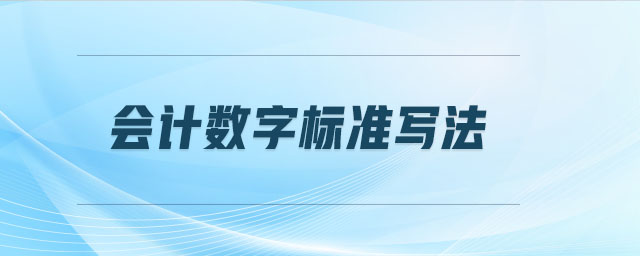 會計數(shù)字標(biāo)準寫法
