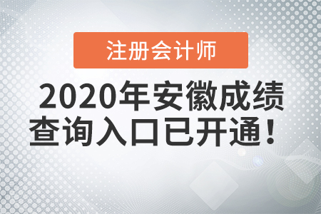 2020年安徽注冊(cè)會(huì)計(jì)師成績(jī)查詢?nèi)肟谝验_通！