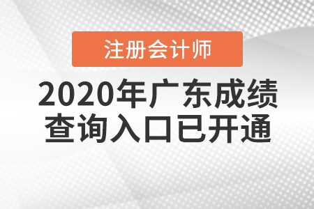 廣東2020年注冊會計(jì)師成績查詢?nèi)肟谝验_通