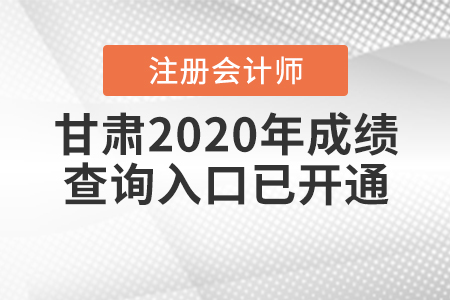 甘肅2020年注冊會(huì)計(jì)師成績查詢?nèi)肟谝验_通