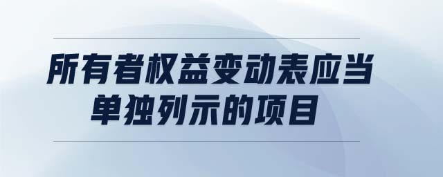 所有者權(quán)益變動表應(yīng)當(dāng)單獨(dú)列示的項(xiàng)目有哪些