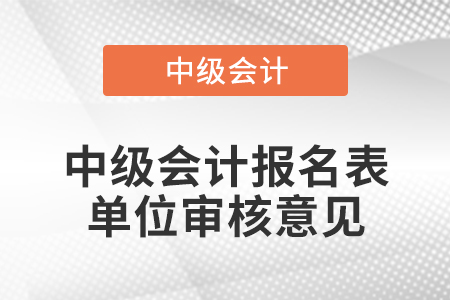 中級會計(jì)報(bào)名表單位審核意見